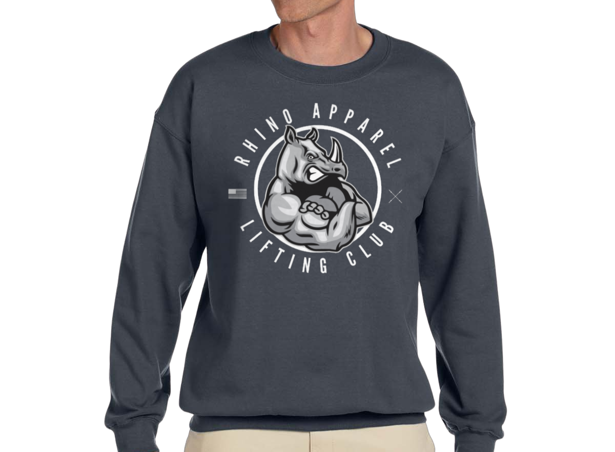 Cartoon Rhino Crewneck Sweatshirt