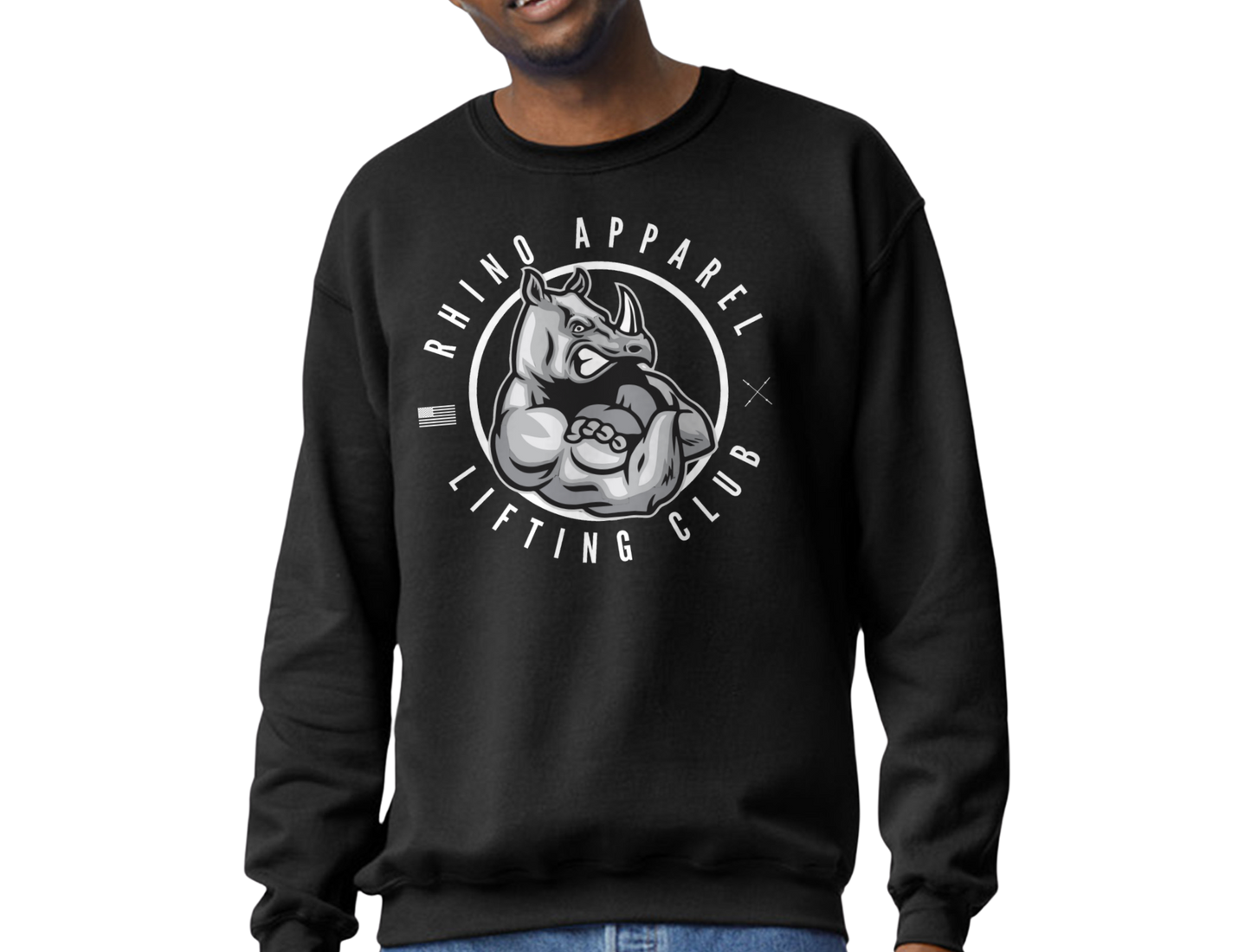 Cartoon Rhino Crewneck Sweatshirt